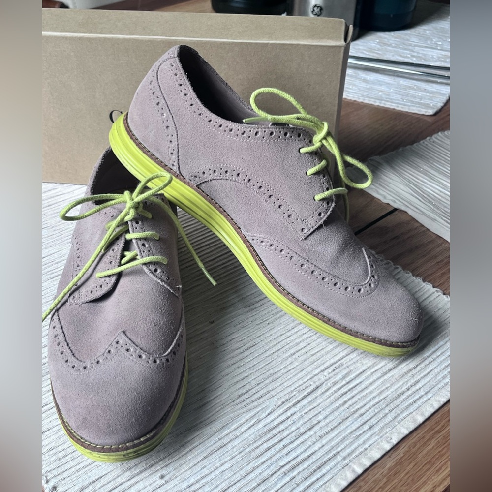 Cole Haan Suede Oxford Yellow and Tan